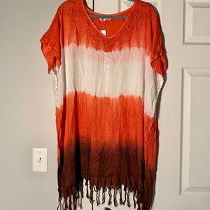 NWT Lagaci Orange Beach Cover Up Size-Free Size